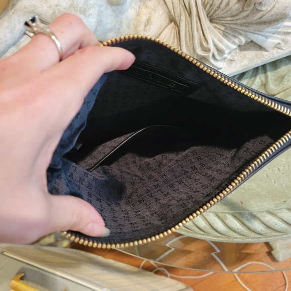 L.A.M.B. Gwen Stefani Trompe L'oeil Script Fold Over Clutch Luxury Designer #576 - Picture 7 of 13